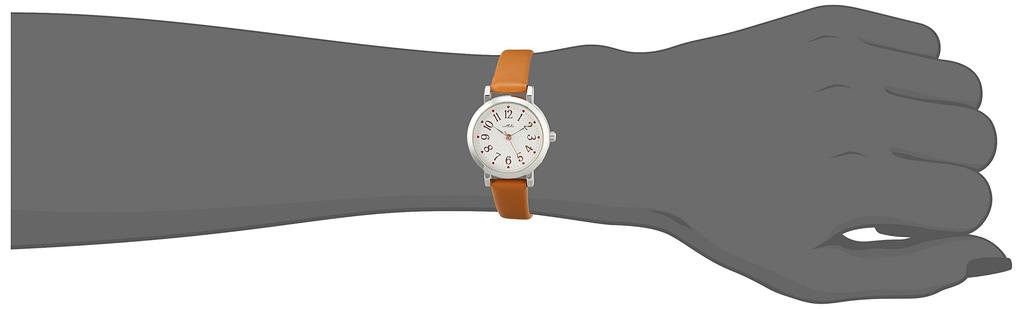 Fieldwork Lovely Analog Watch, Silver with Leather Strap, GY044-5, Women's, Brown
