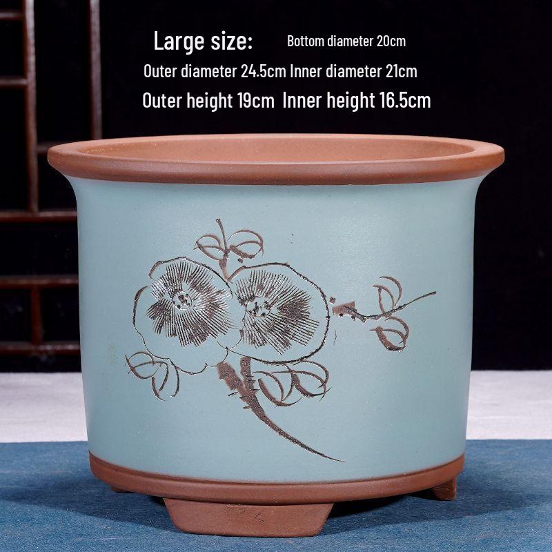 HC Zhuchuang Jingpin Large Ceramic Zisha Orchid Pot