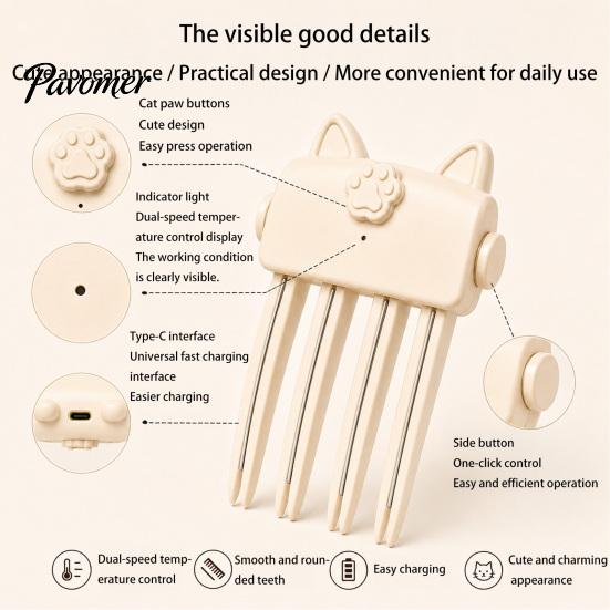 Hair Volumizing Clip Heated Volume for Fine Flat Hair, Electric Root Lifter Comb Tool Bangs with 2 Heat Settings, Puffy Natural Lift Booster