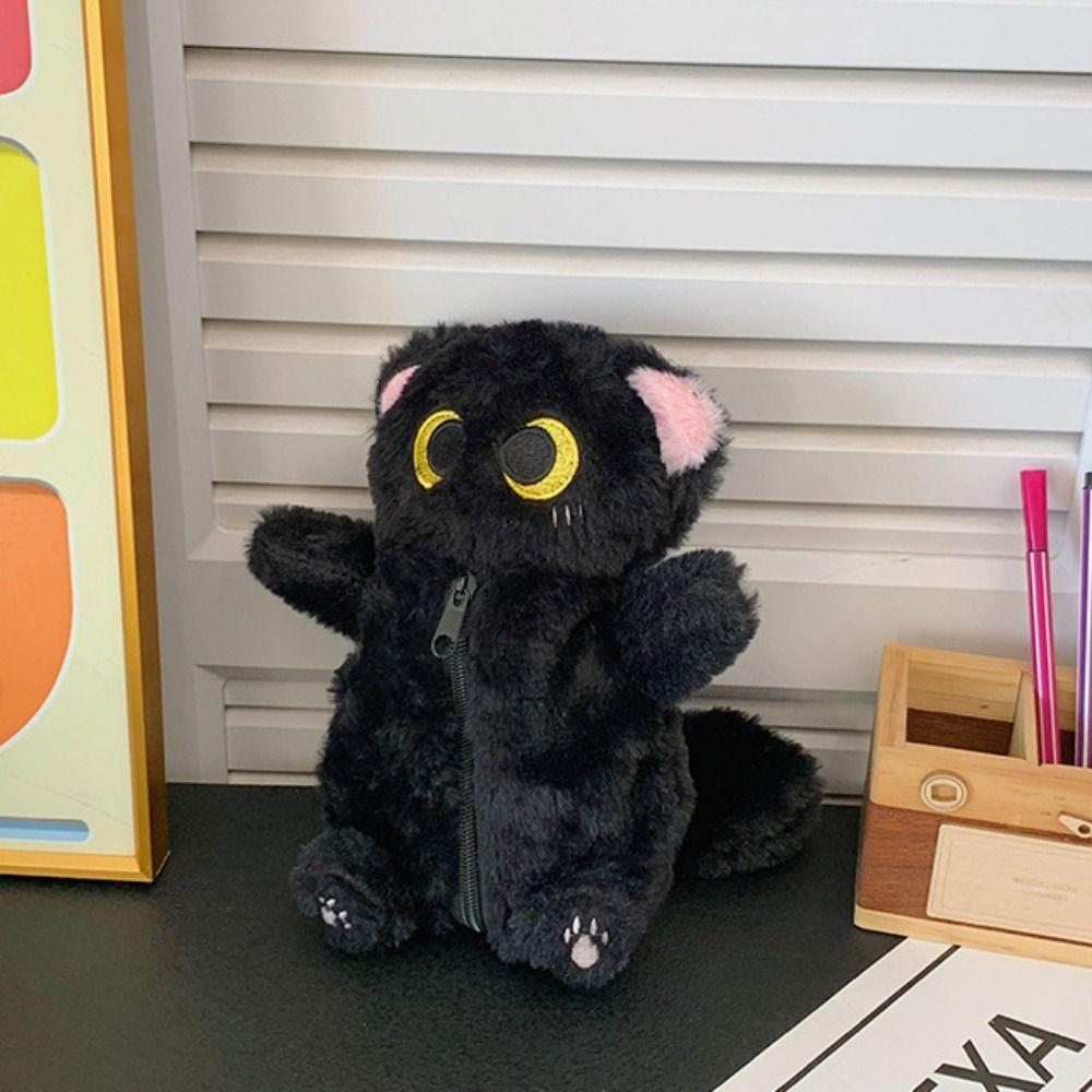 Large Capacity Stationery Bag Siamese Cat Cat Pencil Bag Novelty Plush Pencil Case  Pencil Box