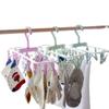 Multi-clip Drying Rack Multi-function Folding 12-clip Clothespin Underwear Hanger Sock Clip Drying Sock Hanger Wholesale