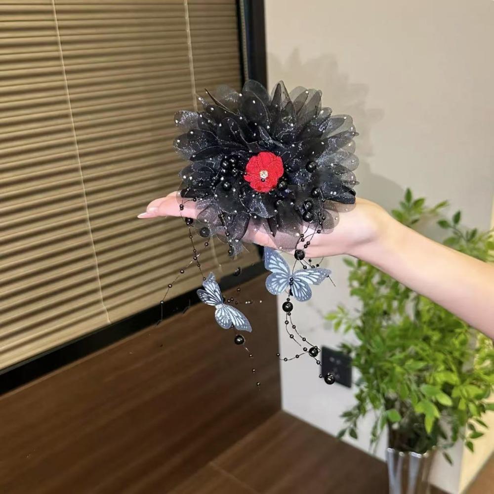 

Beads Grasping Clip Tassel Hair Clip Fashion Hair Claw Clips Hair Accessories 13cm чорний