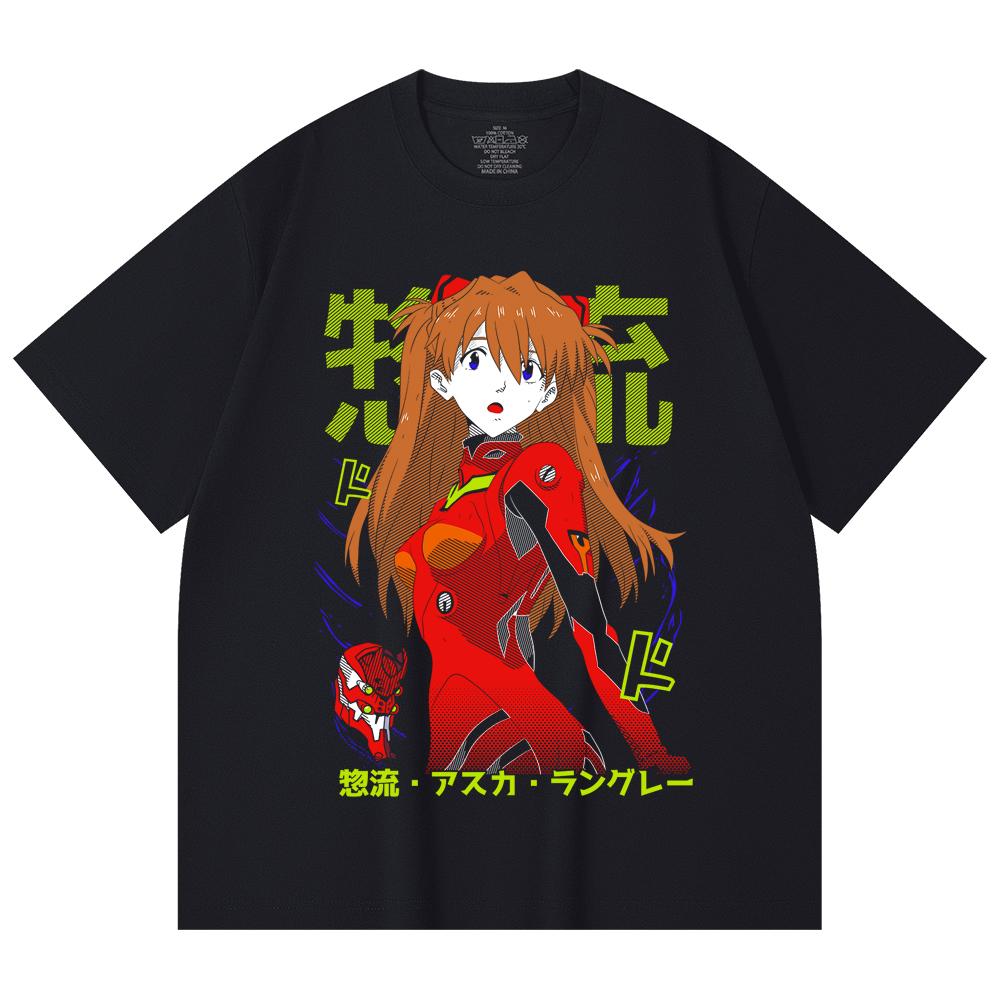 230 Gsm 100% Cotton Evangelion V10 Asuka Print Unisex Heavy Cotton T Shirt