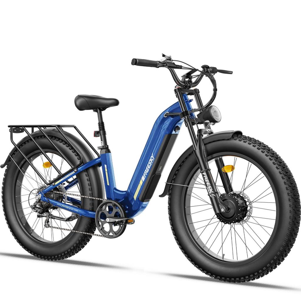 Freesky M540 Electric Bike, 2 * 160NM Dual Motor, 48V 23AH Battery, 26*4.0'' Tires, 32MPH, LCD Display, Hydraulic Brakes