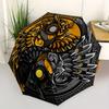 1pc Golden Owl Design Automatic Opening/closing Umbrella, Reinforced 8-Rib Construction, Compact Travel Umbrella Yy250808210