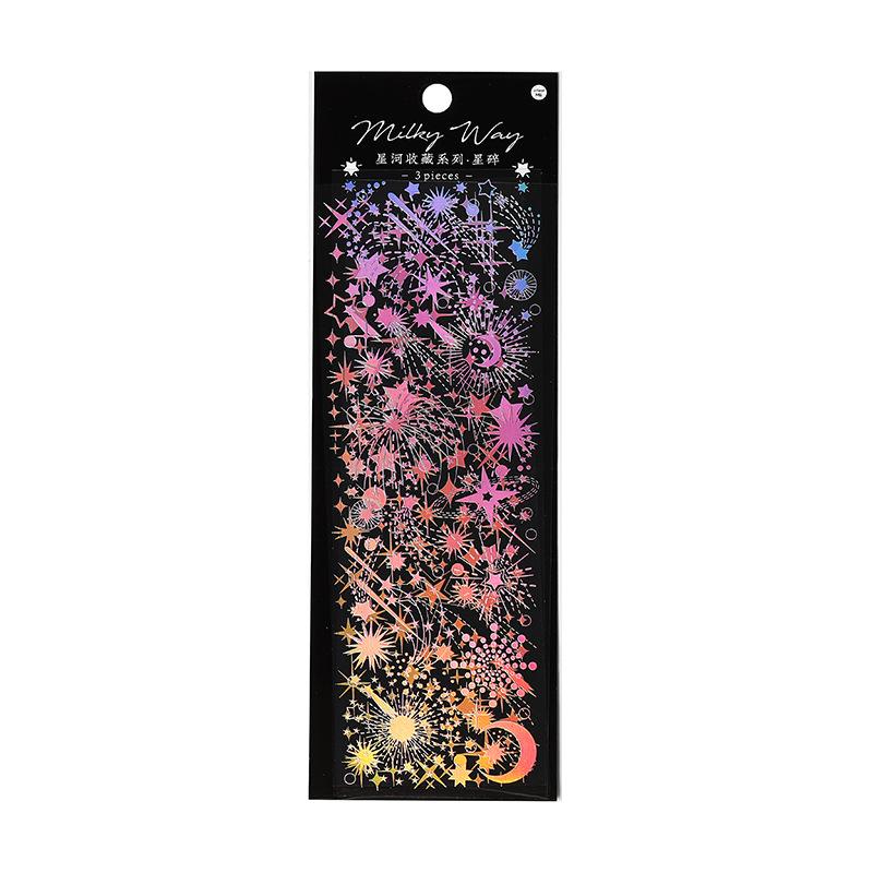 3-Piece Gold & Silver Foil PET Long Strip Stickers, Exquisite Floral Patterns with Metallic Luster, Waterproof