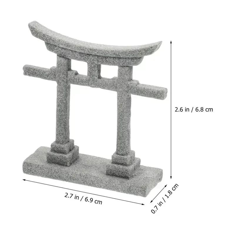 Torii Gate Japanese Aquarium Decor Miniature Ornamenttank Garden Shrine Shinto Landscape Sandstone Micro Decoration Simulation