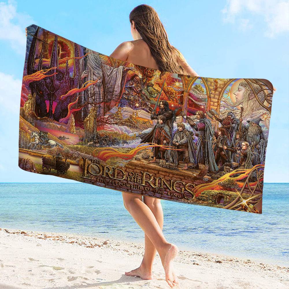 T-The L-Lords Of The R-Rings Microfiber Blanket Quick Drying Beach Towels Oversized Printing Super Absorbent Pool Towel Blanket