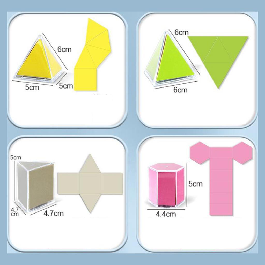 12 Stück 3D Geometrische Körper Geometrie Formerkennung Wiederverwendbar Tragbar Praktische Lernspielzeuge Schulbedarf für Jungen und Mädchen