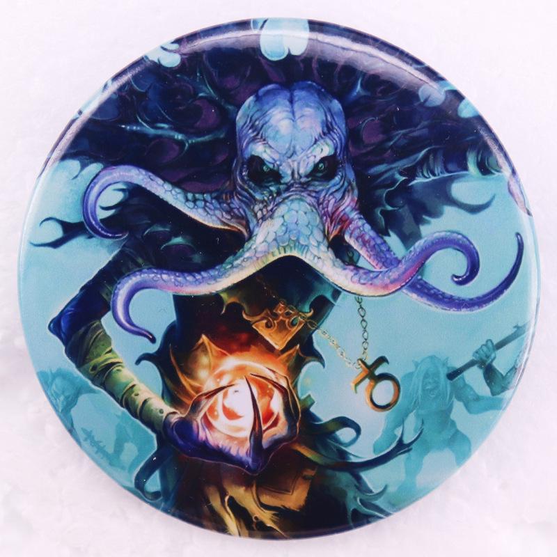 Dungeons & Dragons Mind Flayer Octopus Monster Tinplate Badge Brooch белый