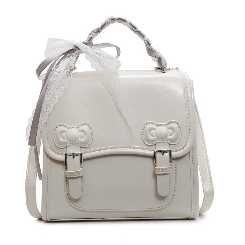 College style backpack bag women's new trendy spring fashion backpack versatile sweet schoolbag portable small square bag