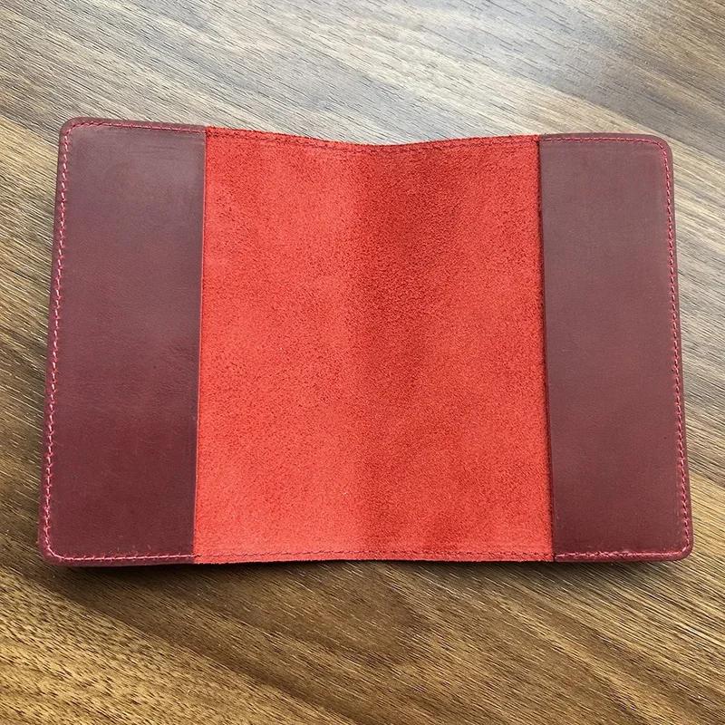 Husă pentru pașapoarte din piele de vacă Rusia pentru bărbați Huse pentru pașapoarte de călătorie vintage pentru pașapoarte