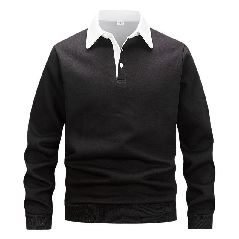 Polo Collar Hoodie Trendy Men's Hoodie Casual Versatile Pullovers & Long Sleeves Men’s Sweatshirts