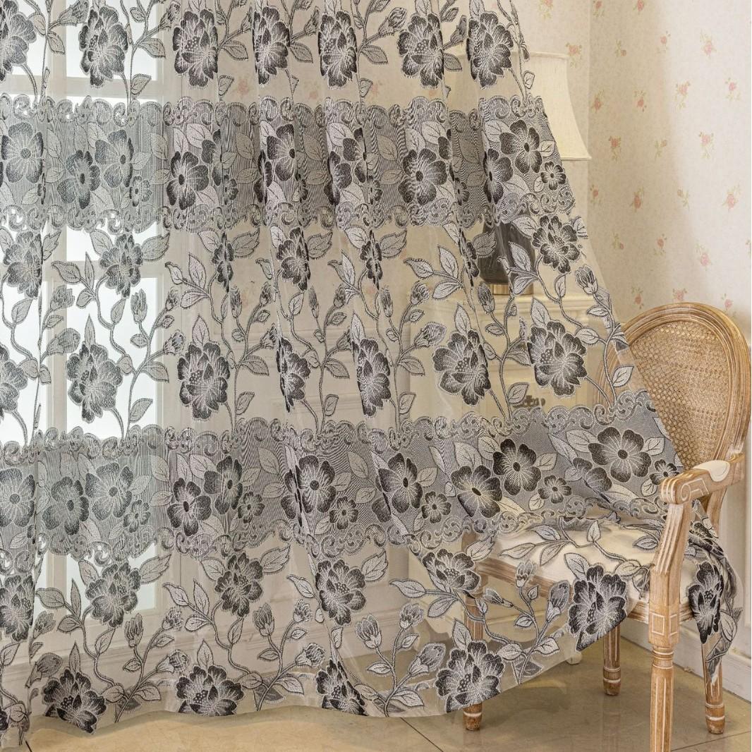 

Новые американские пасторальные розовые жаккардовые прозрачные шторы для спален и гостиных 100*250CM