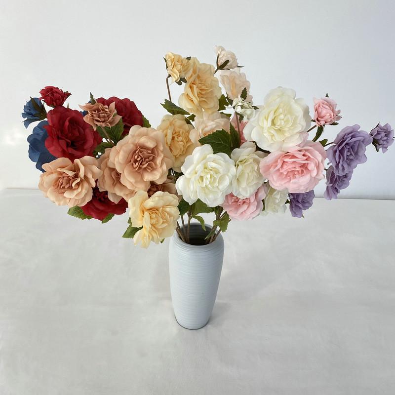 Silk Rose Bouquet For Wedding Decor Photography Props Home Gift Styling