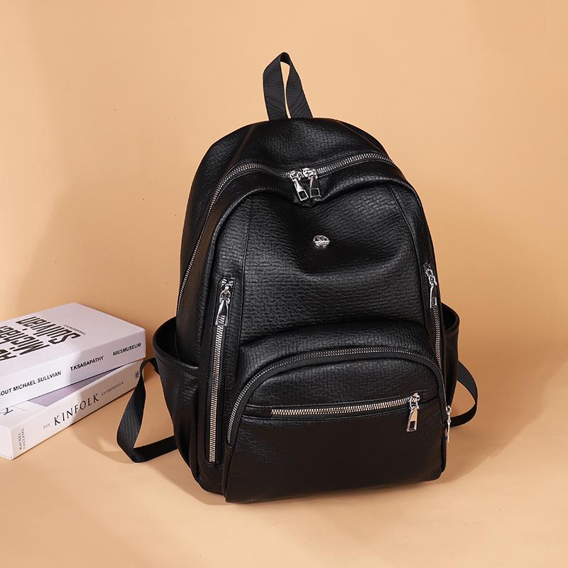 Soft Leather Backpack Women's Multi-Functional Travel Backpack