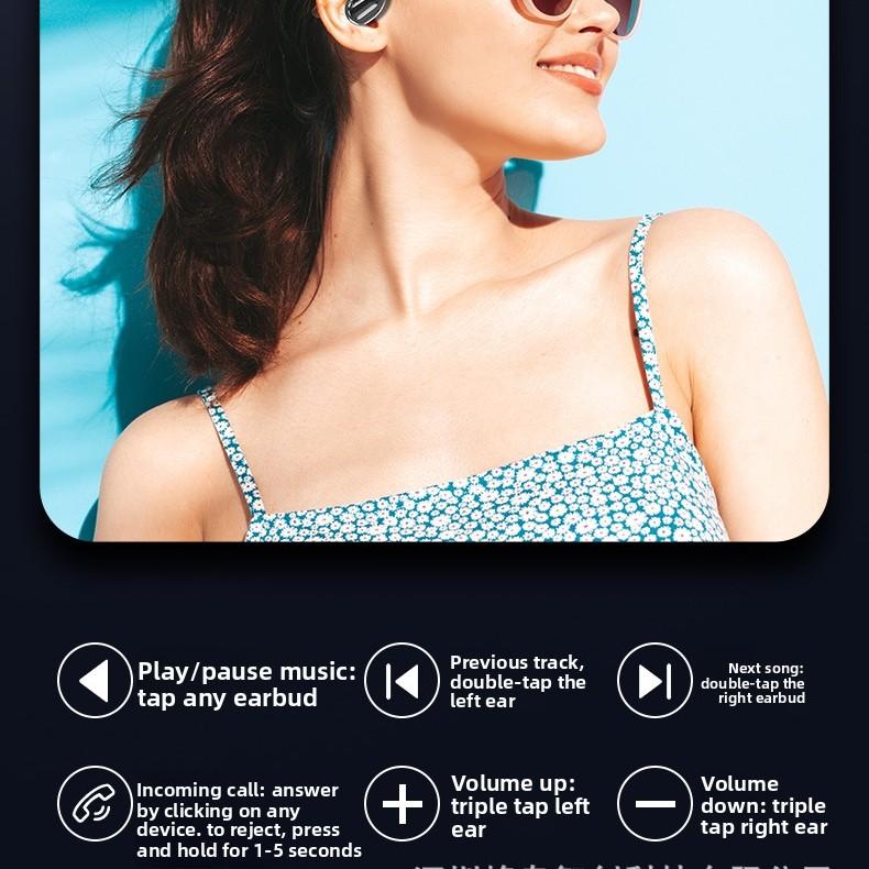 Admisitr OWS Over-ear Wireless Bluetooth Headphones: Ultra-long Battery Life, in-ear Open Sports Noise-cancelling Headphones