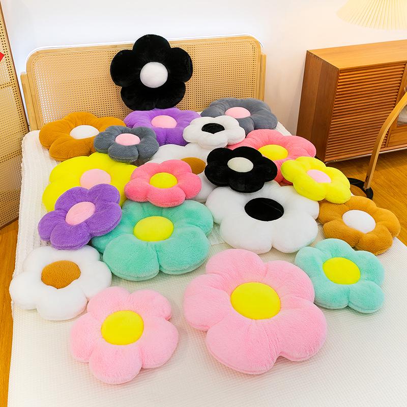 Cute Soft Floral Seat Cushion - Sunflower & Daisy Pillow for Office or Home 35cm 0.16kg