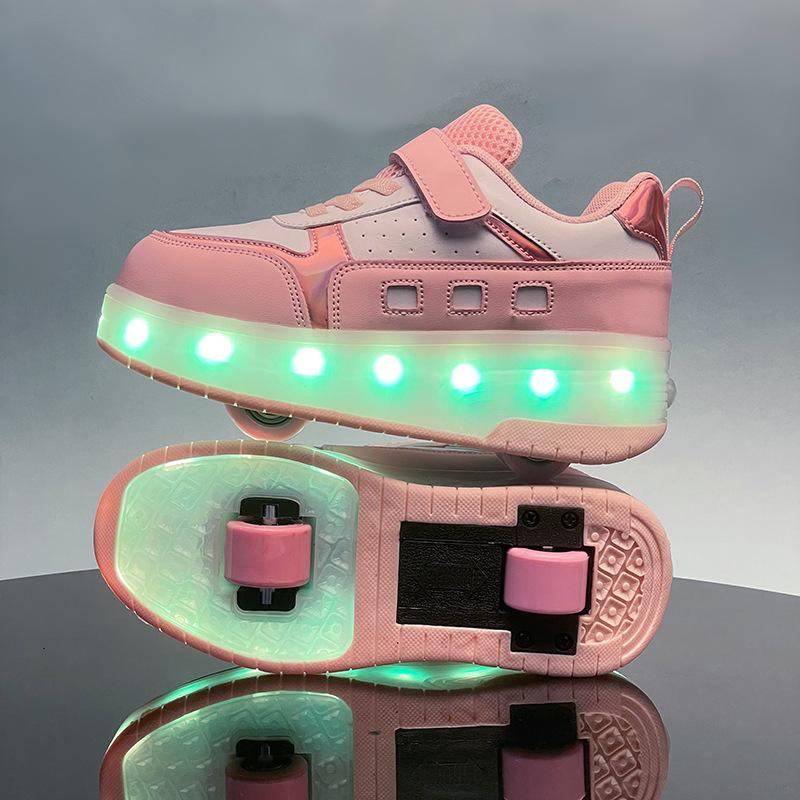 

New 2025 Children s Sneakers Men s Girls Roller Skates Ice Skates Wheeled Walking Shoes Casual Footwear kids sneakers 40