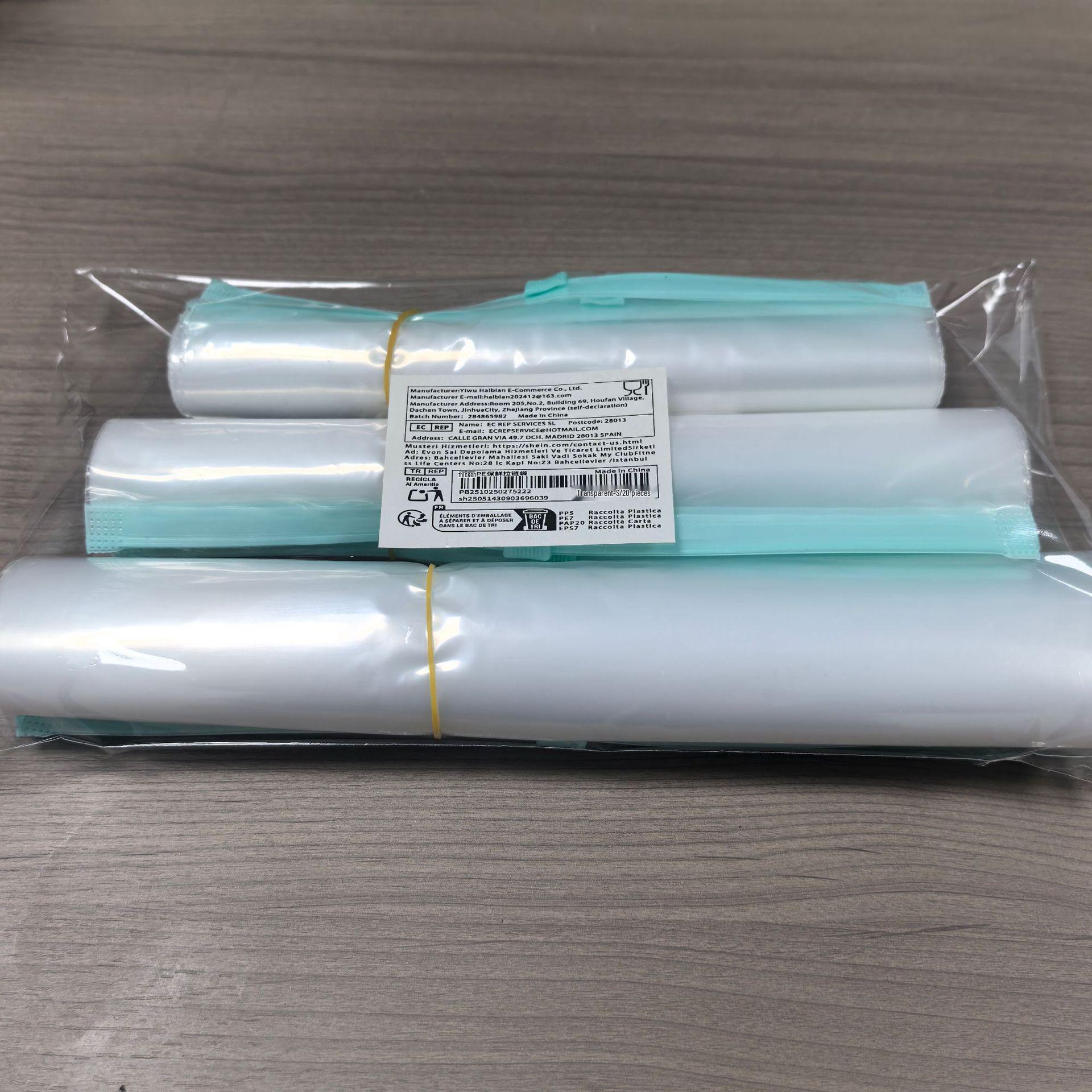 Food Grade Zipper Slider Bag, Self-Sealing for Freshness 10 Small (Bundle 20x10.5)