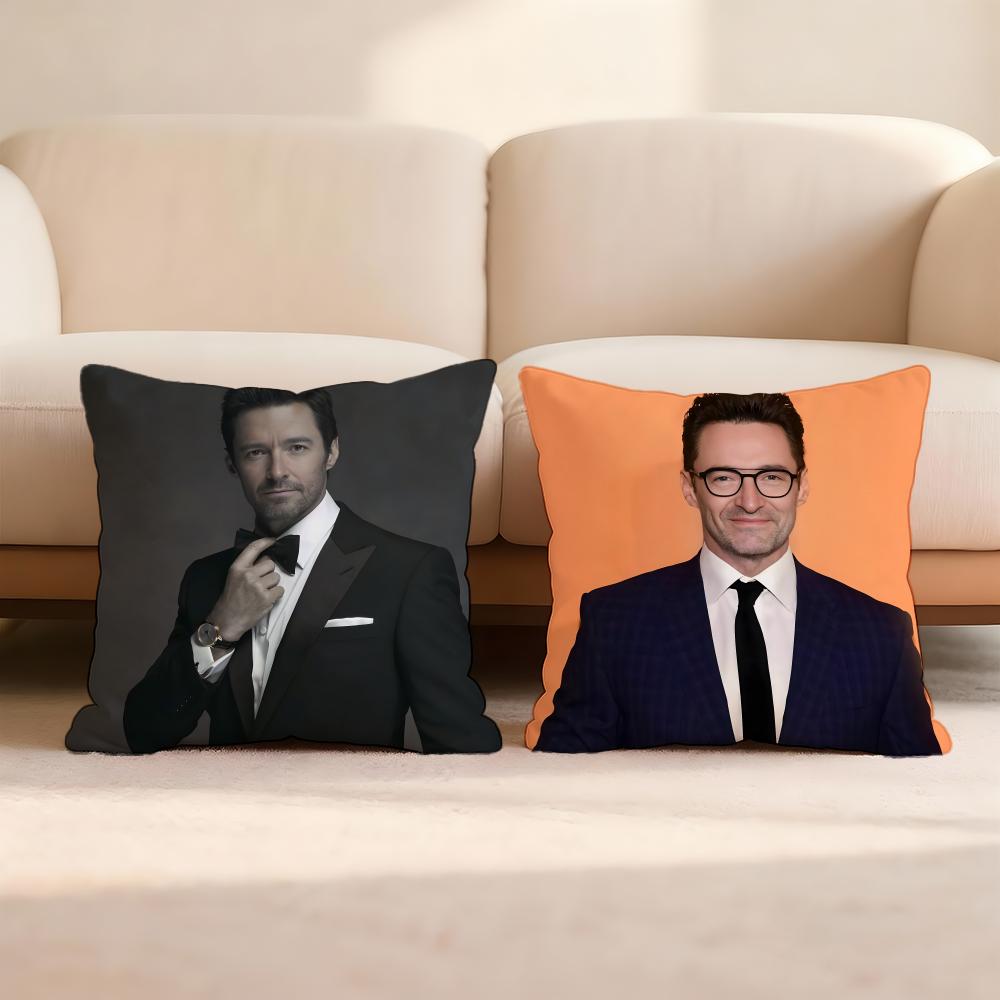 Custom H-Hugh Jackman Cushion Cover Home & Car Multi-Scene Pillow Cover - Reversible, Soft & Durable for Daily Use