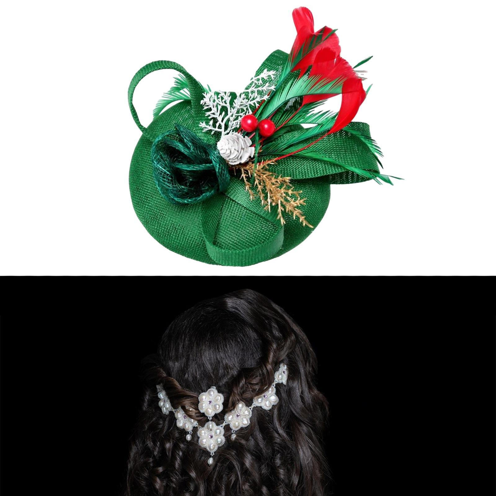 

Свадебная шляпа заколка для волос аксессуары для косплея Рождественская заколка для Хэллоуина маскарадный костюм зелёный
