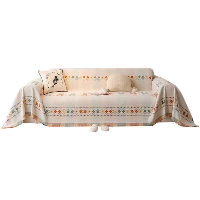 1pc Sofa Towel Bohemian Four Seasons Universal Cover Towel Ethnic Anti-Cat Scratching Sofa Cover Cloth Cream Style Light Luxury Universal Cover