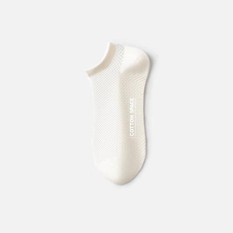 Male Summer Thin Mesh Solid Color Antibacterial Antiodor Sweat Absorption Breathable Invisible Socks