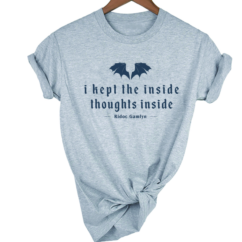 

I Kept The Inside Thoughts Inside Tshirt Quest Squad Shirt Fourth Wing Tshirt Book Lover Tee Unisex Bookish Short Sleeves Tops 4XL