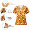V-Neck Short Sleeve Printed Scrub Suit for Dental Clinics and Hospitals
