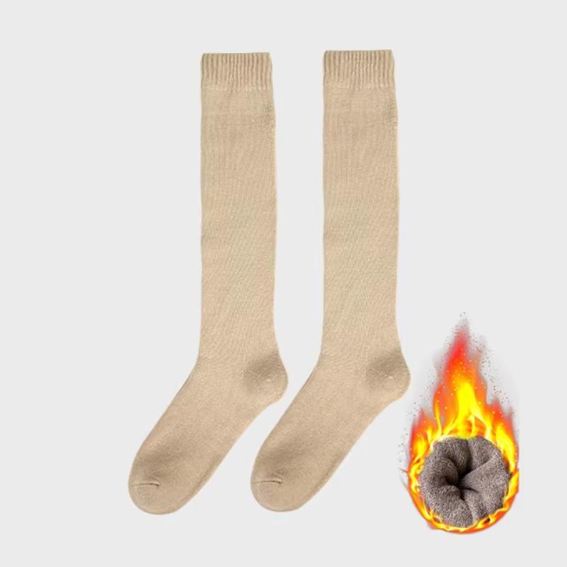 Strumpor dam Vinter Varma Långa Strumpor Tjock Termisk Bomullsfrotté Enfärgad Harajuku Andningsbar Förtjockad Vardaglig Knähöga Strumpor