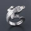 Crocodile Vintage Punk Ring Men 316L Stainless Steel Animal Ring #7-#12