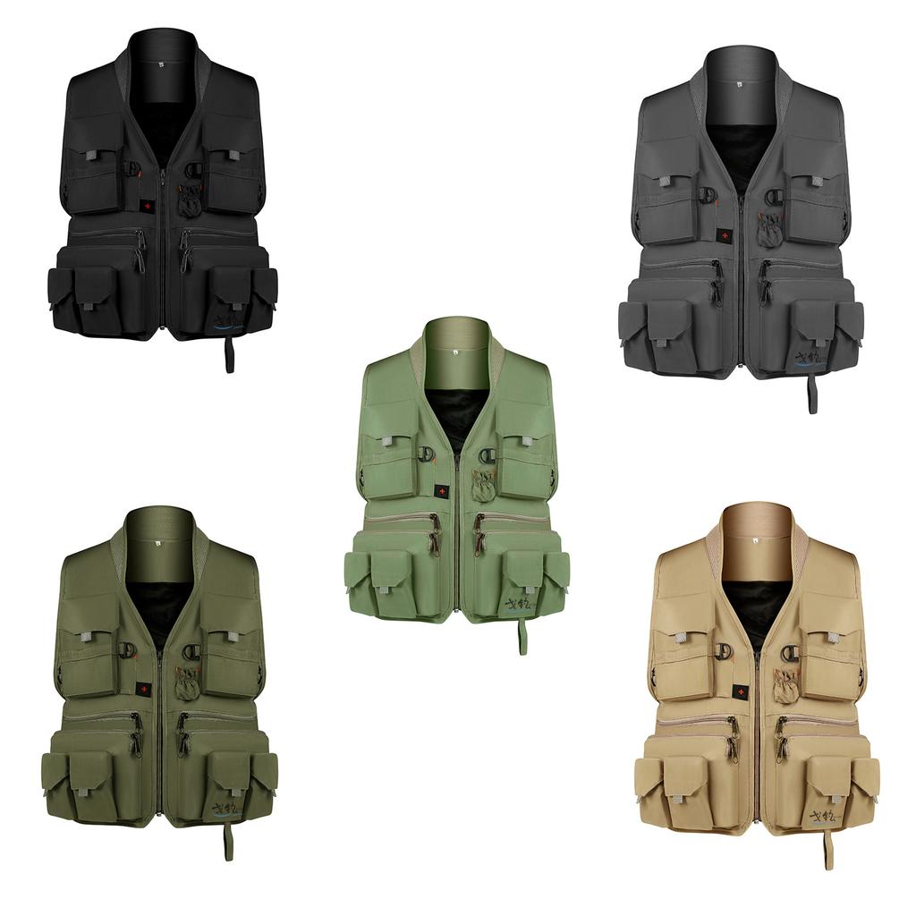 Multi-Pocket Fishing Vest Breathable Mesh Fishing Safety Life Jacket Multifunction Breathable Pocket