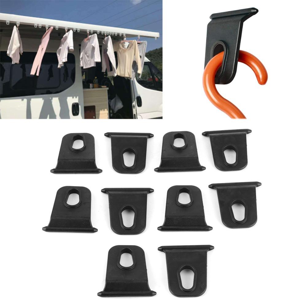10PCS Black Awning Hooks RV Clothes Hanger Clothes Hanger Organizer RV Awning Hooks  Tent Use