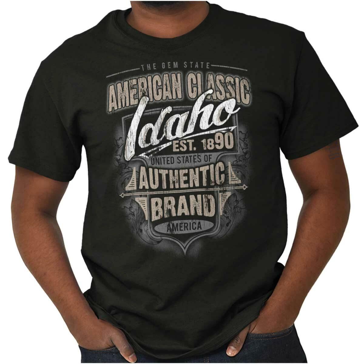 Idaho American Souvenir Country ID USA Gift Adult Short Sleeve Crewneck Tee M