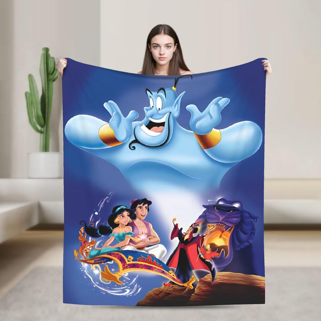 Aladdin Jasmine Cartoon Blanket Warm Fluffy Plush Throw Blanket For Couch Bed Decorative Flannel Bedspread Bed Cover