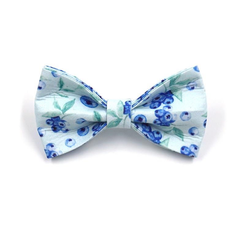 INS Style Detachable Blueberry Pet Dog Collar with Bowtie S: 10x6cm