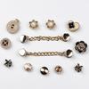 Metallic Sheen Shoe Charms Accessories Set for Sandal Must-have Street Flowers/Hexagram/Buckle Ornaments for Hole Shoes Charm