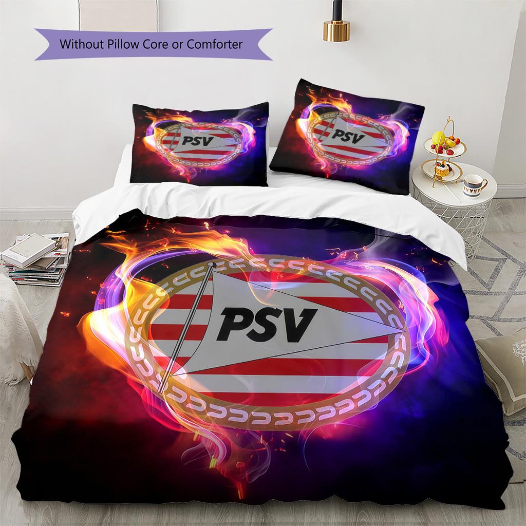 PSV Eindhoven Pattern Bedding Quilt Set Quilt Cover Pillowcase Home Decoration Birthday Gift (1 * duvet cover + 2 * pillowcase, without core)