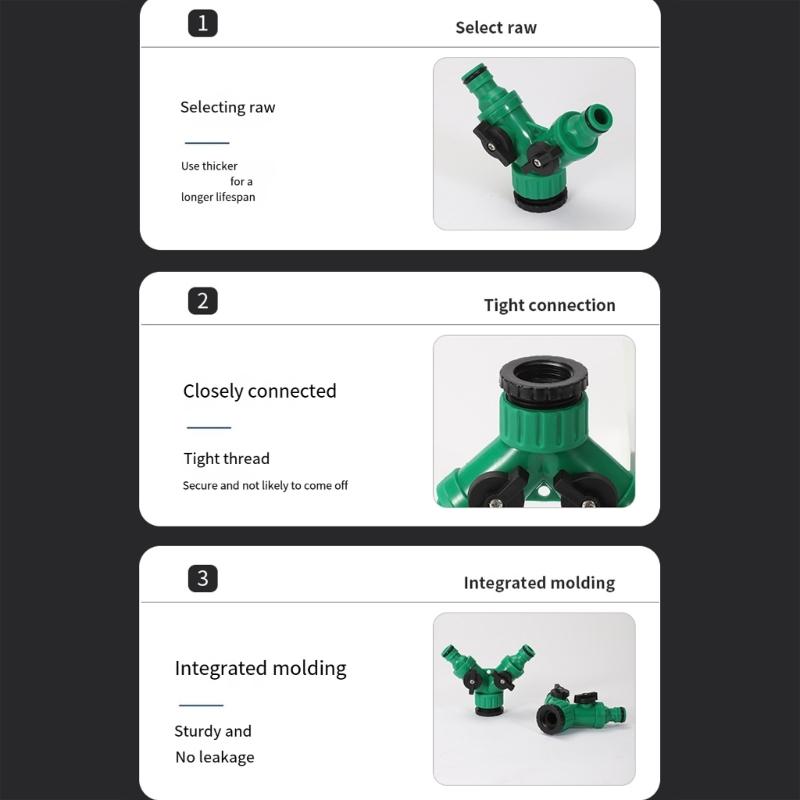 Efficient Water Divider Garden Hose Splitter Garden Tap Y-Type Watering Connector Distributor for Outdoor Faucet
