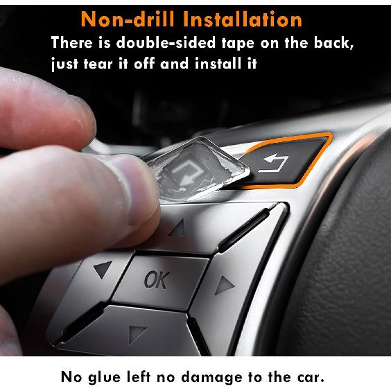 Moonlinks Steering Wheel Button Sticker Compatible With Mercedes A B C E M G SL GL GLA CLA GLK SLK GLS Class,Steering Wheel Button Decoration Trim