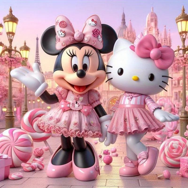 DIY Winnie the Pooh Stitch Mickey Minnie Mouse Diamond Painting Full Round Diamond Embroidery Mosaic Picture Kit Decoration