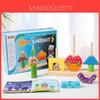Wooden Day And Night Pattern Recognition Domino Toy For Preschool Learning