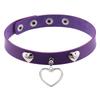 Punk Heart Rivet Choker, Heart Shape Rivet PU Leather Clavicle Neck Collar