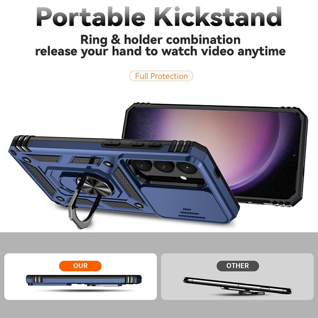 For Samsung Galaxy S25 Case PC + TPU Phone Cover Lens Ultimate Protection Kickstand