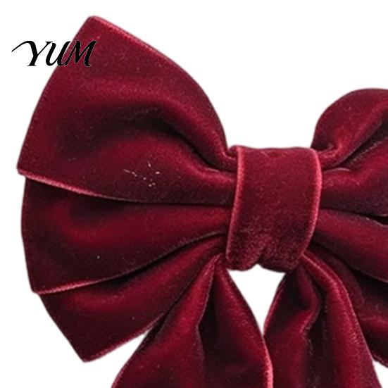 Holiday Home Table Accents 6Pcs Velvet Bow Napkin Rings, Christmas Fabric Holders, Red Festive Dining Accessories Green Rings for Dinner Party