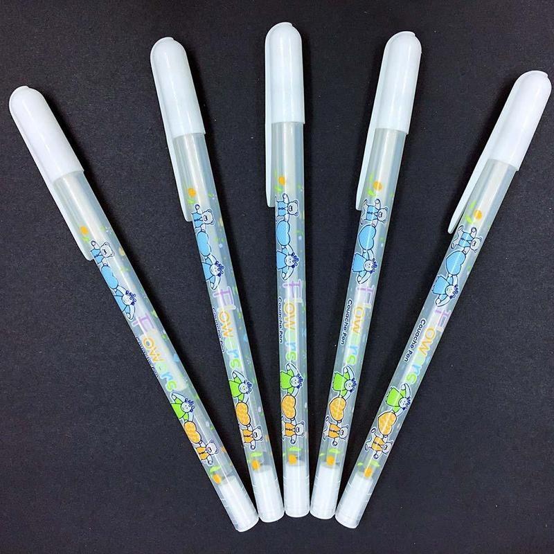 2PCS Color Photo Album 0.8 MM Gel Pen Cute White Ink Pen Unisex Pen Gift for Kids Office Stationery