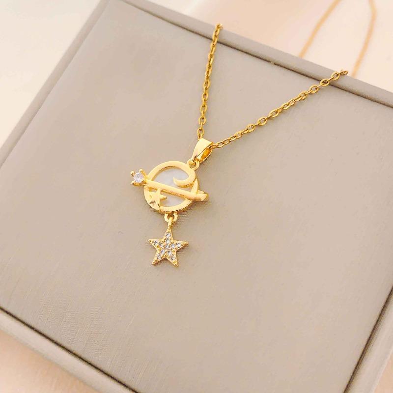 Necklace Accessory - Planet Necklace for Women. New Style Necklace. Versatile and High-end. Lockbone Chain Accessory.