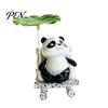 Unique Holiday Gifts Rocking Frog Panda Figurine, Cute Resin Bobble Chair Decor with Lotus Leaf Design, Figurines Stress Relief Desk Ornament for Car