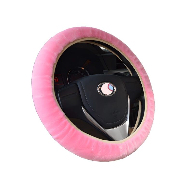 Universal Plush Steering Wheel Cover Soft Faux Rabbit Fur Anti Slip Warm Winter Car Steering Protector Interior Accessories